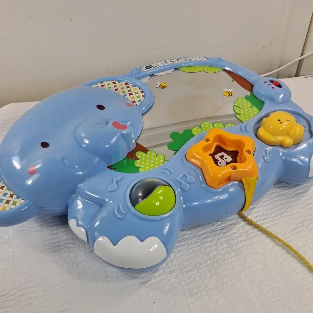 VTech baby Lil’ critters Magical discovery mirror elephant toy music lights WORK